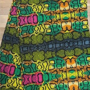 African Print Headwrap: Multicolor Snakeskin